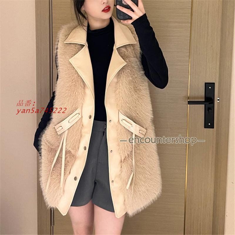 ベスト フェイクファーベスト ジレベスト ファーベスト 重ね着 防寒着 トレンチコート レイヤード 秋コーデ 厚手 ノースリーブ 秋冬 羽織 カーディガン yan5a745222