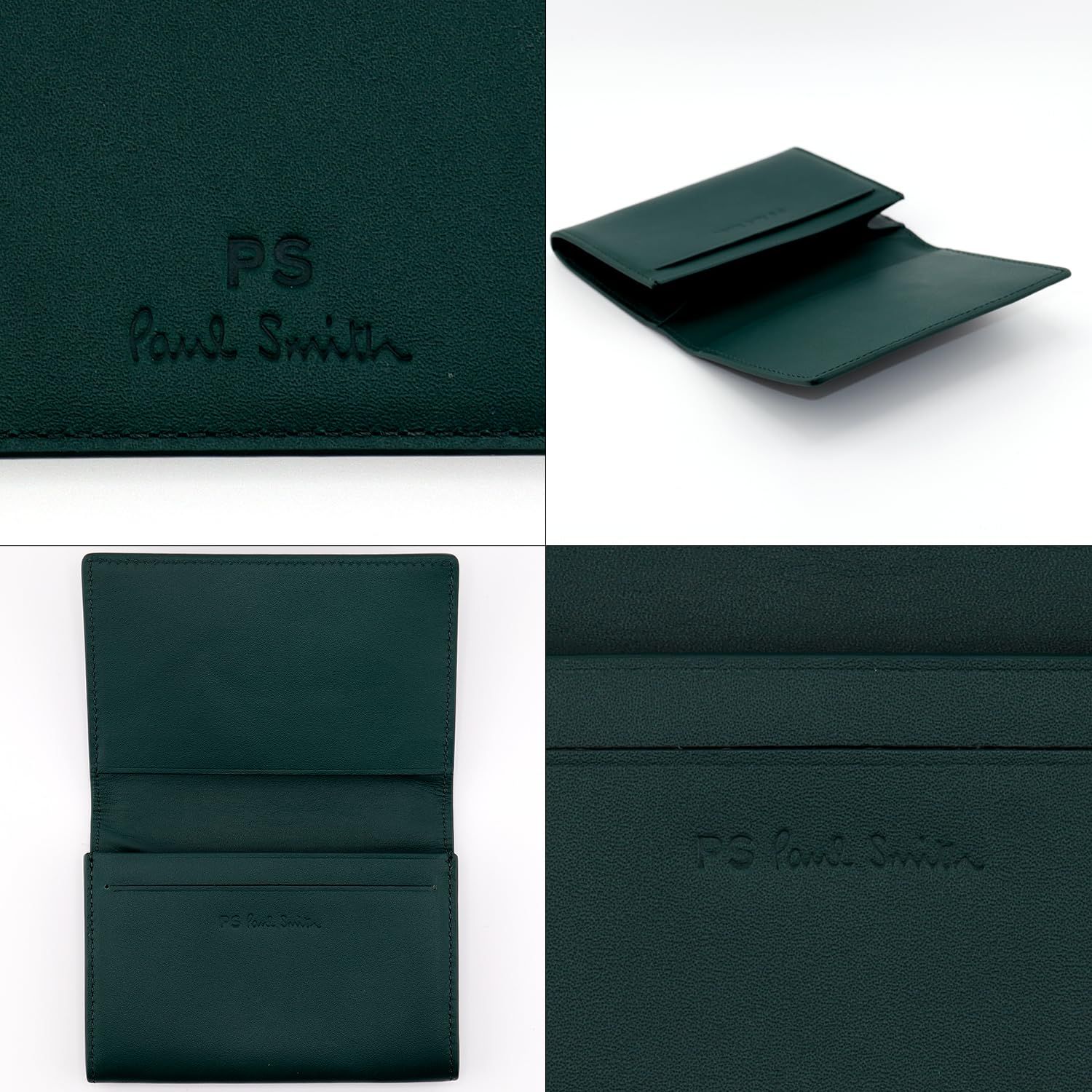 新品未使用　Paul Smith 名刺入れ ダークグリーン レザー Paul Smith ポールスミス 名刺入れ カードケース メンズ