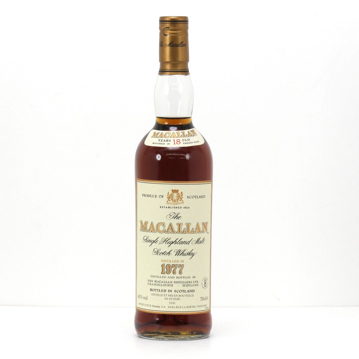 The MACALLAN マッカラン シングルハイランドモルト ウイスキー 18年 1977 シェリーオークカスク 旧ボトル 700ml 43度 未開栓  - メルカリ