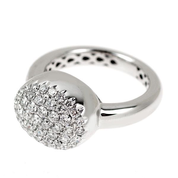 K18WG ダイヤモンド リング 1.00ct パヴェ