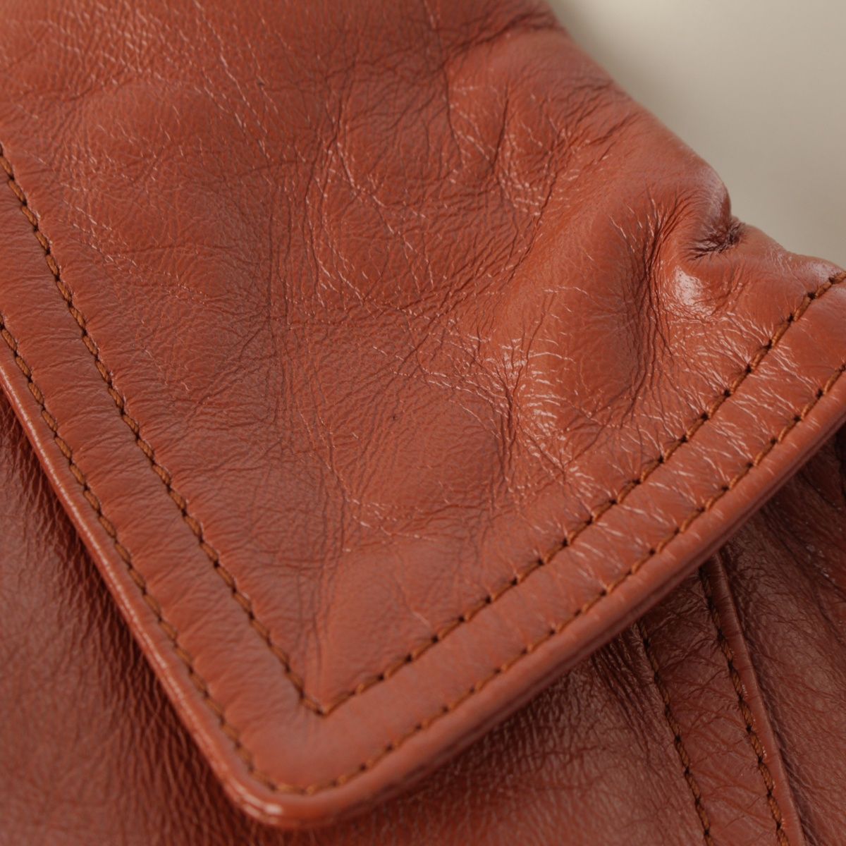 セリーヌ ラム ウエスタン レザージャケット リブ ジャケット  