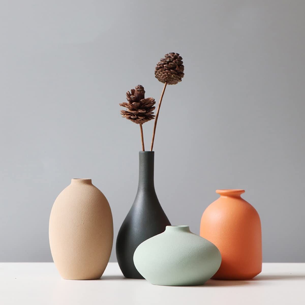 陶器製風景画の花瓶 約30cm 陶器製の風景花瓶 約30cm 工芸品
