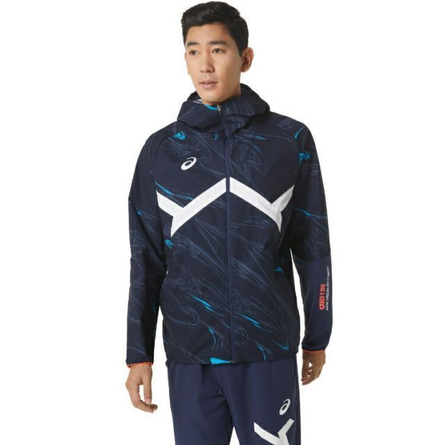 asics アシックス A-I-M STRETCH CLOTH GRAPH ミッドナイト 5XL 2031D989 400 | スポーツ メンズ 5XL マルチカラー 服 衣類 衣料品ウェア ウエア アウター ストレッチクロスグラフィックフーディージャケッ
