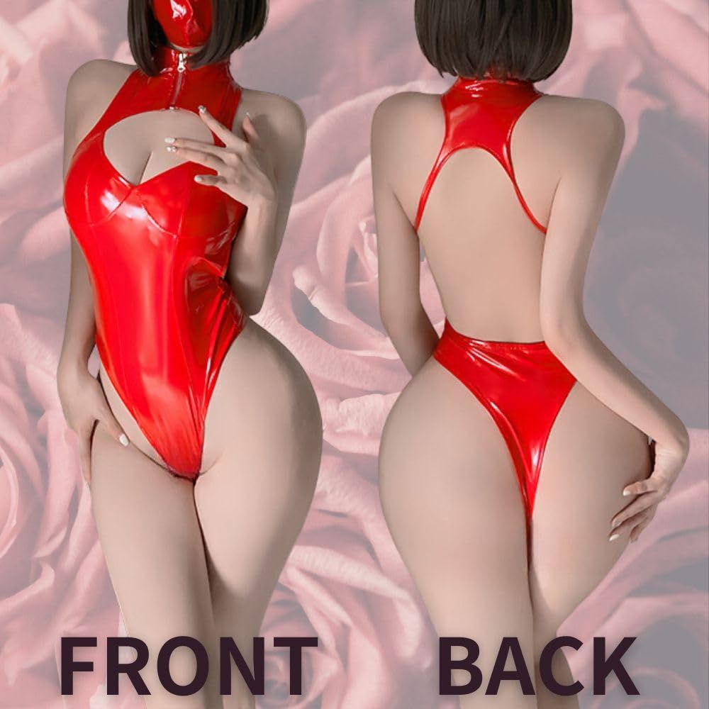 MORApink] コスプレ エナメル 光沢 ハイレグ セクシー 過激