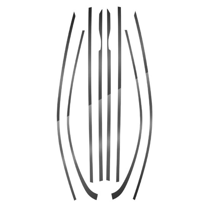 2014-2021年 メルセデス ベンツ Cクラス W205 サイド ドアウィンドウ デコレーション フレームトリム ステンレス 8PセットZYL036 入荷