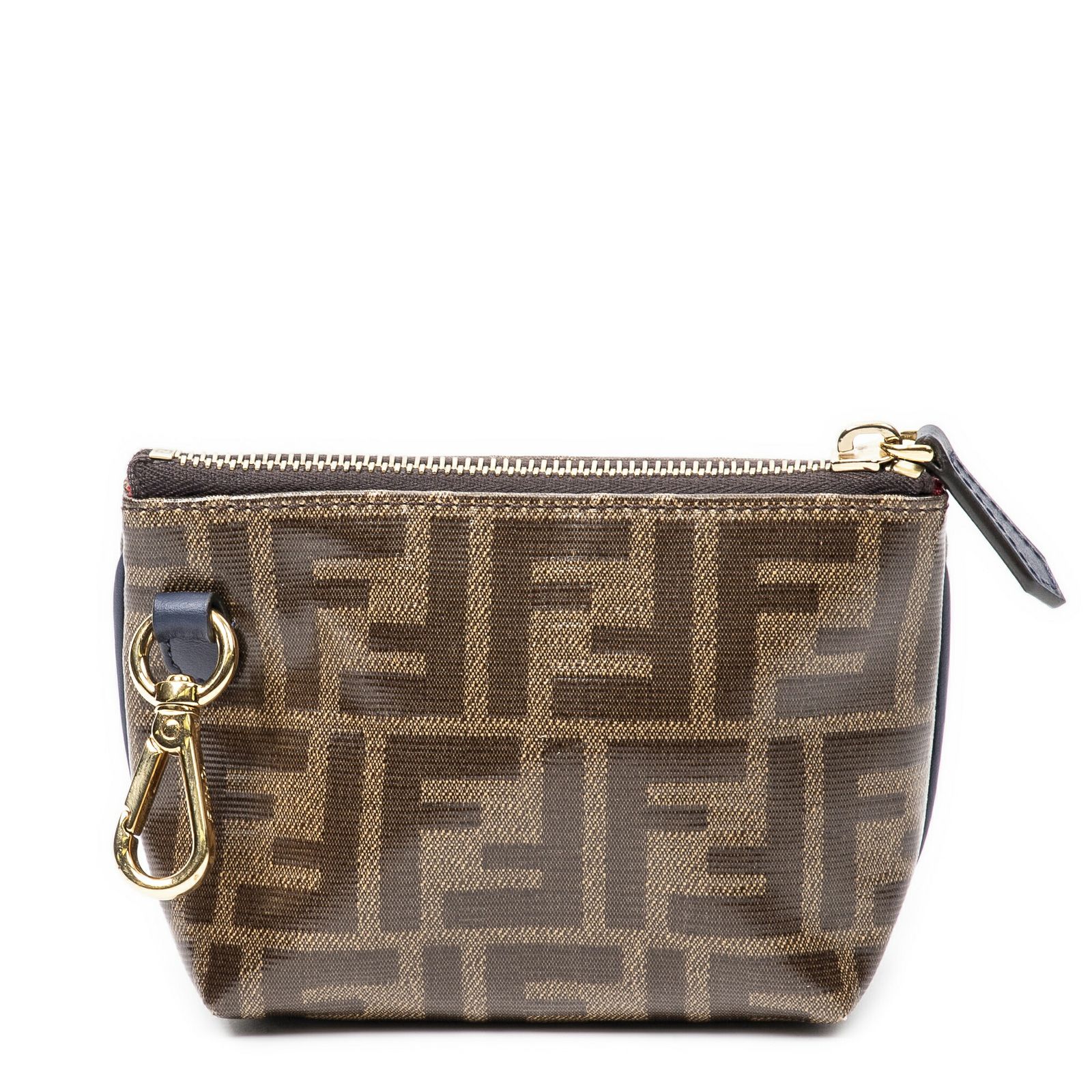 中古] FENDI フェンディフェンディ x フィラ コラボ ジッピコインポーチ茶色樹脂/ズッカPVCキャンバスA