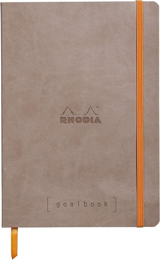 【在庫処分】RHODIA(ロディア) ロディア ノート ロディアラマ ゴールブック A5 ドット方眼罫 240ページ ペンホルダー付き イタリア製合皮カバー アイボリーペーパー 90g/ PEFC認証取得 トープ RHODI