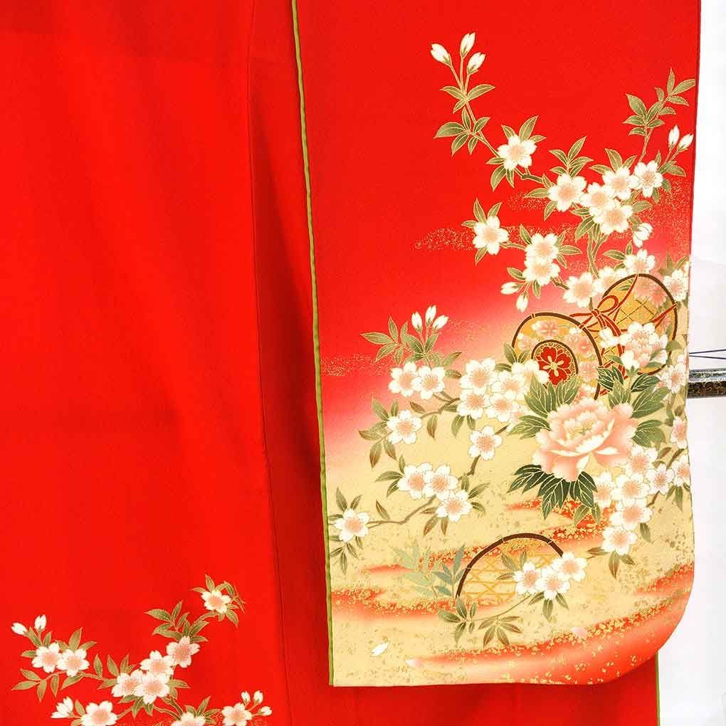 振袖 身丈157cm 裄65cm レディース 袷 花柄 裄Mサイズ 秋冬春用 正絹