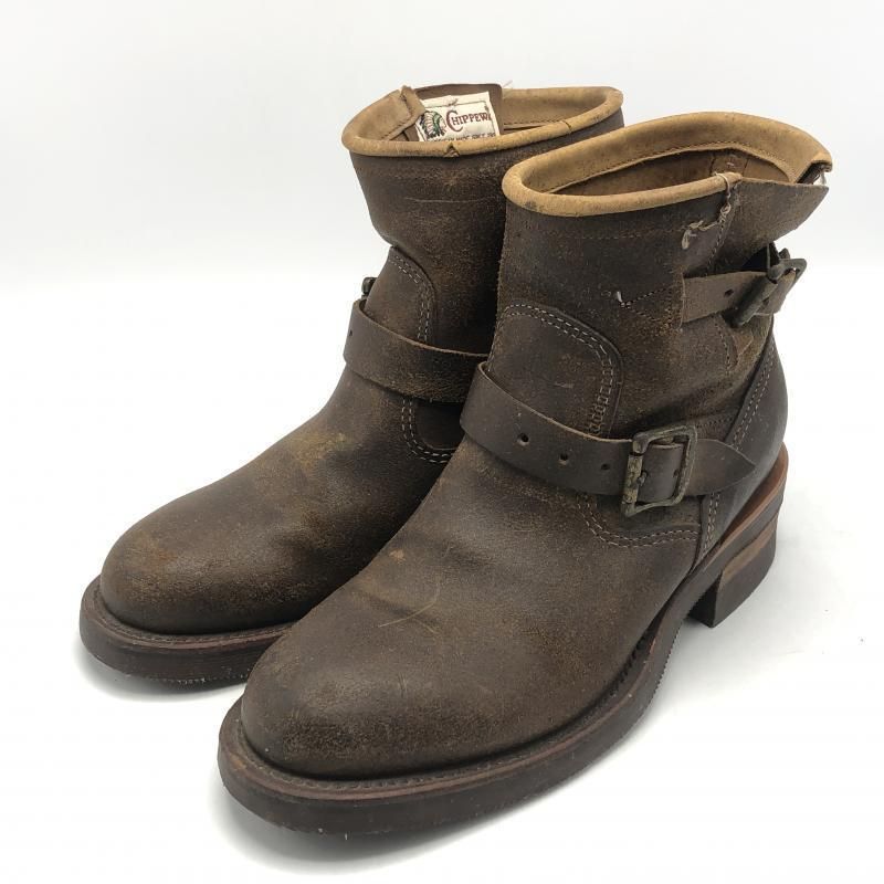中古】CHIPPEWA ショートエンジニアブーツ 7E 27910 ブラウン