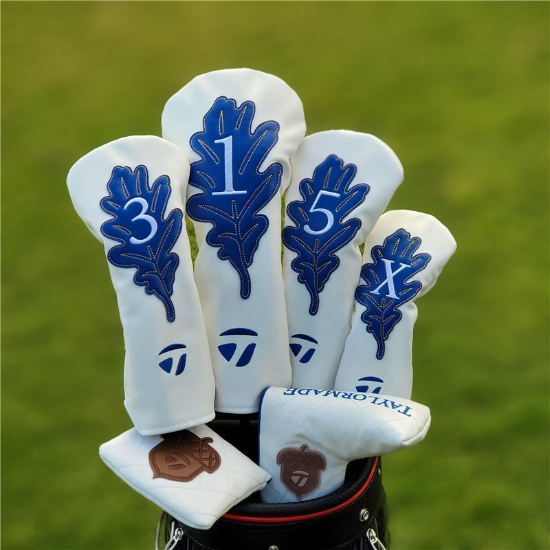 TaylorMade ゴルフクラブカバーゴルフ ヘッド カバー 6点セット 白青
