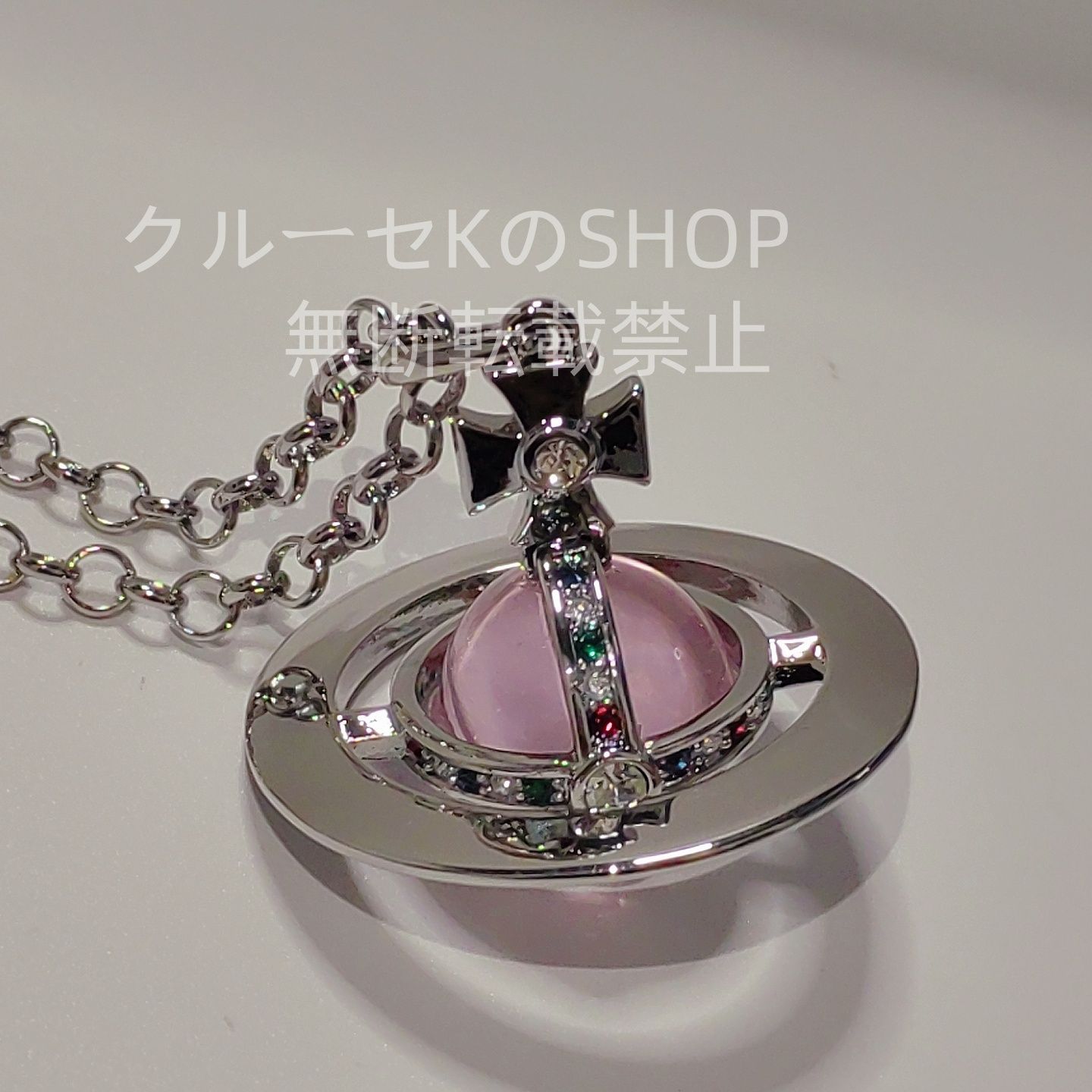 ヴィヴィアン スモールオーブネックレス シルバー×紫｜Yahoo