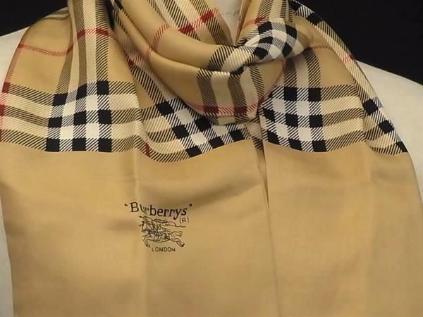 Burberrys バーバリーシルクフリンジストール　ノバチェック　ホースマーク Burberrys バーバリーシルクフリンジストール ノバチェック
