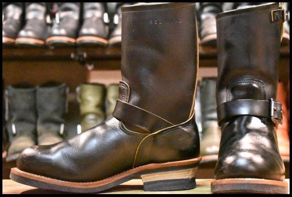 【7.5D 良品 14年】レッドウィング 9268 エンジニア 黒 ブラック クローンダイク スチールトゥ ブーツ redwing HOPESMORE【FB038】