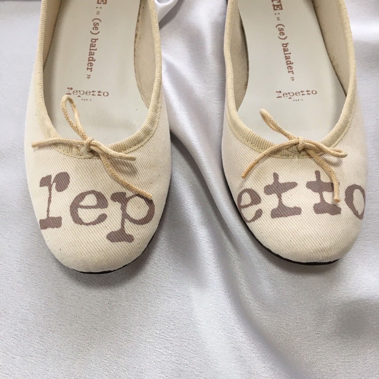 未使用】repetto レペット バレエシューズ ロゴ入り キャンバス 36