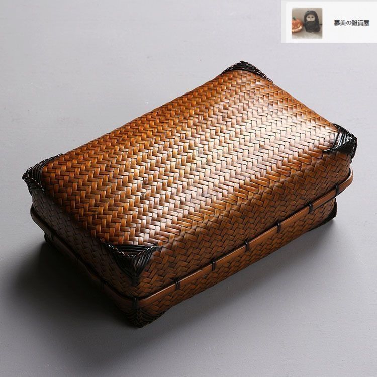 收納盒 茶道具籠 竹細工 新入荷】竹編み収納ボックス 茶道具収納 茶器入れ 携帯用茶籠