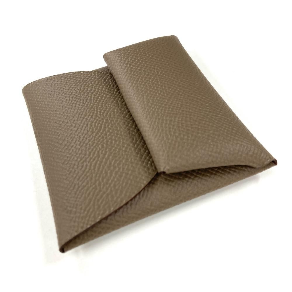 ほぼ新品　エルメス バスティア エプソン エトゥープ HERMES エルメス コインケース 小銭入れ エトゥープ グレージュ