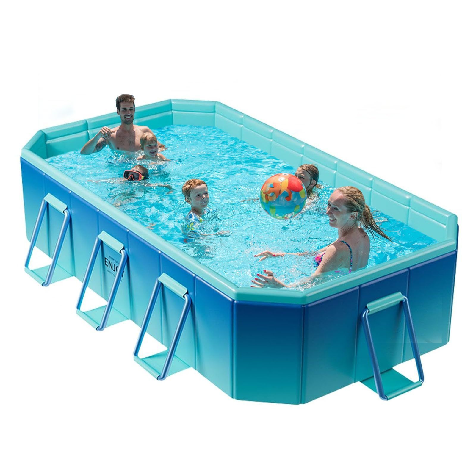 在庫 NIANTONG 非膨張式 プール 大型 最新改良 鉄骨構造 頑丈設計 ビニールプール 空気入れ不要 子供用 家庭用 大型 折り畳み式 1秒高速オープン 簡単な排水 収納便利 安全無毒 水遊び 猛暑対策 日本語説明書付き 外径200 135 50