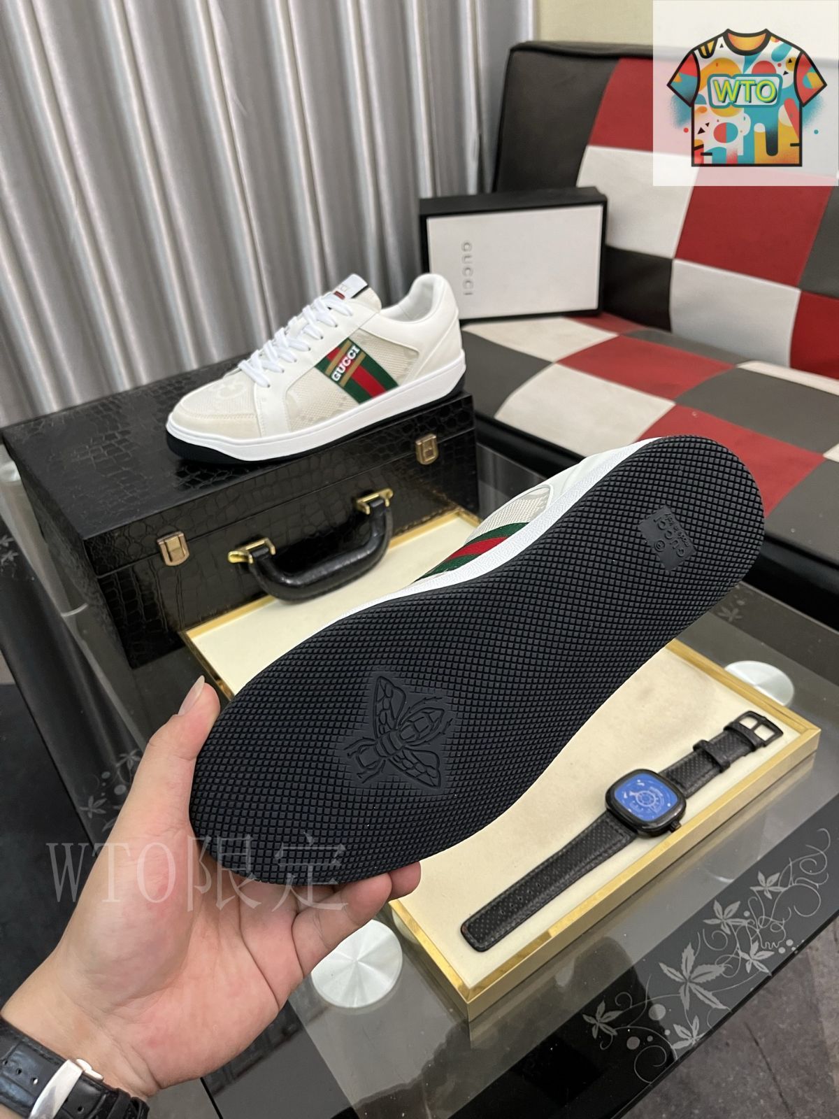 GUCCI グッチ ホワイト レザー カジュアルシューズ01-3 - メルカリ