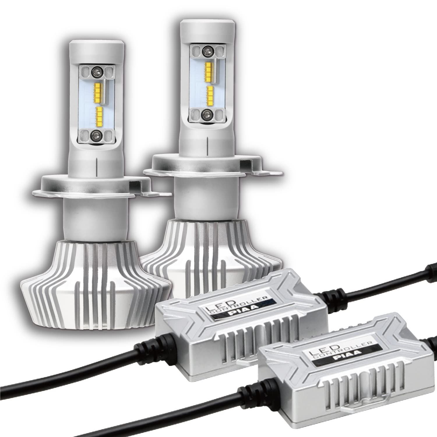PIAA ヘッドライト/フォグランプ用 LED 6000K 放熱性能を優先したコントローラー別体タイプ 12V 20/20W Hi4000/Lo3200lm H4 3年保証 車検対応 〔ハイブリット車/電気自動車 対応〕 2個入 LEH150 
