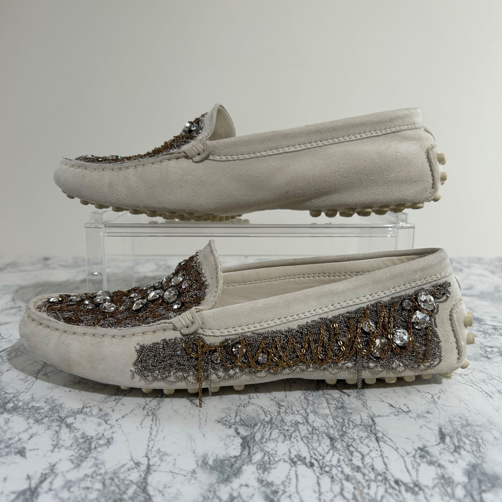 美品 トッズ ドライビングシューズ　35 TOD'S トッズ ドライビングシューズ 35 ピンク レザー