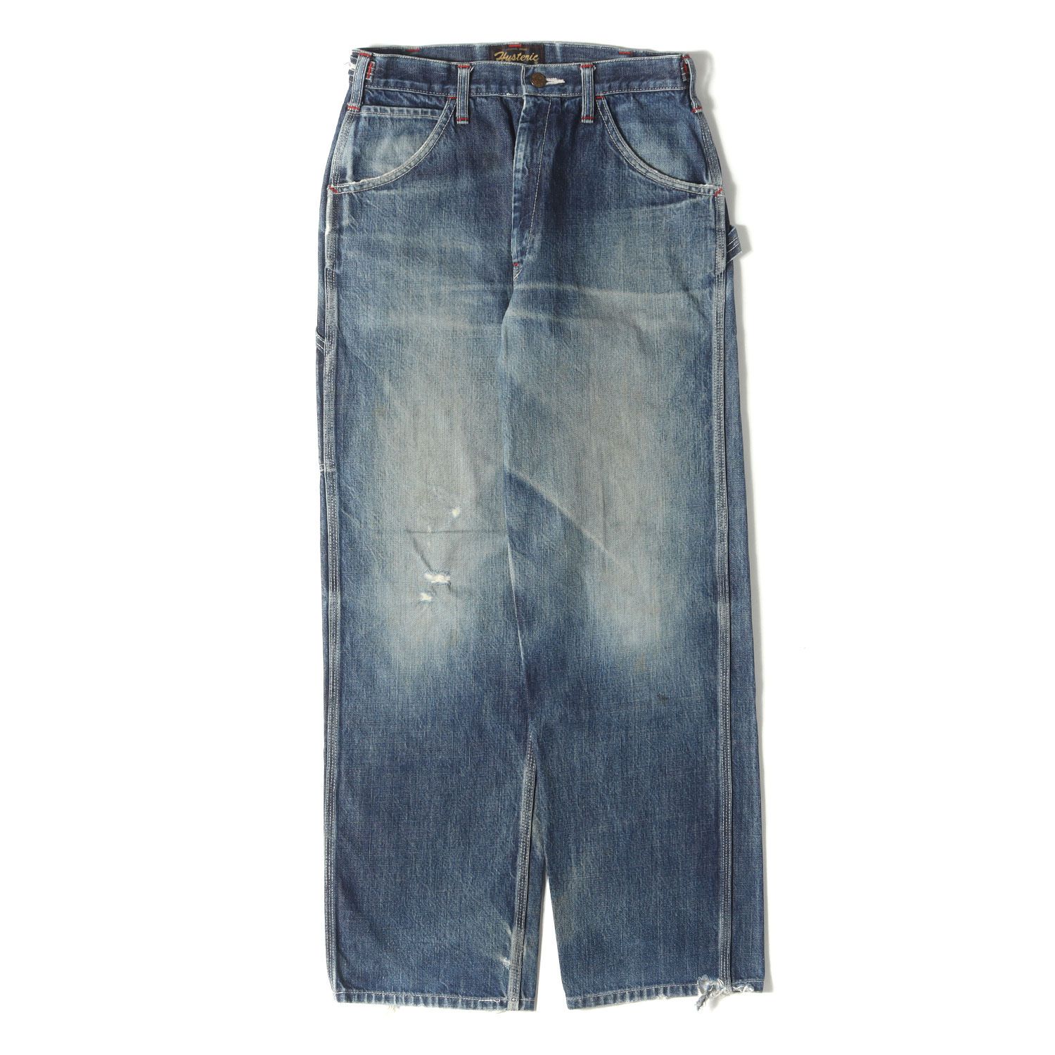 希少　ヒステリックグラマー　ペイント　リペア加工　フレアデニムパンツ　インディゴ HYSTERIC GLAMOUR ヒステリックグラマー 22SS 02221AP04 CPR加工