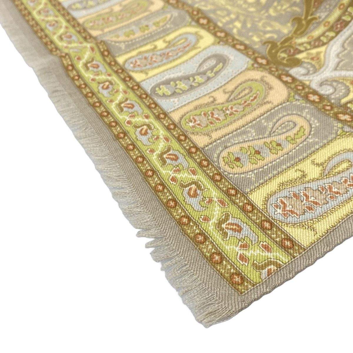 美品 ★ETRO★ ストール ショール ペイズリー柄 ウール混 ベージュ ETRO(エトロ) ストール(ショール) - グレー×ベージュ×マルチ