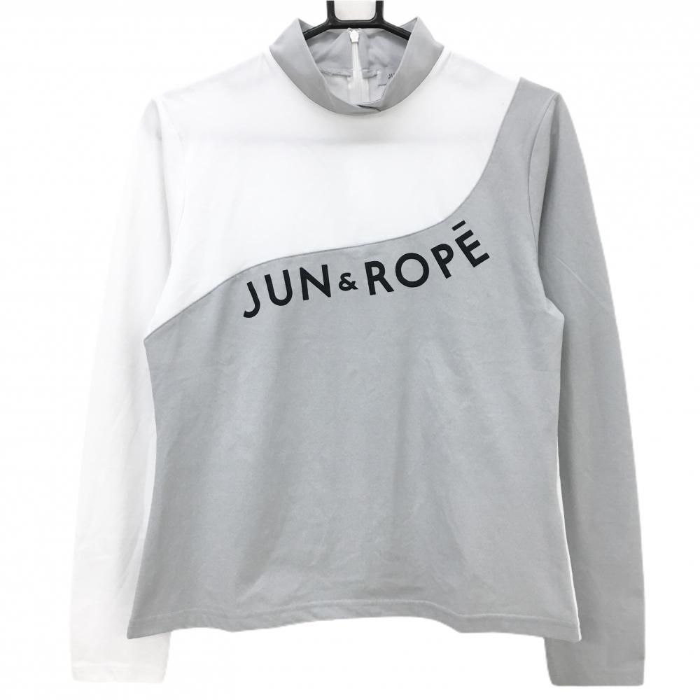JUN＆ROPEゴルフウェア‼️超美品‼️ 超美品】ジュンアンドロペ 長袖ハイネックシャツ ライトグレー