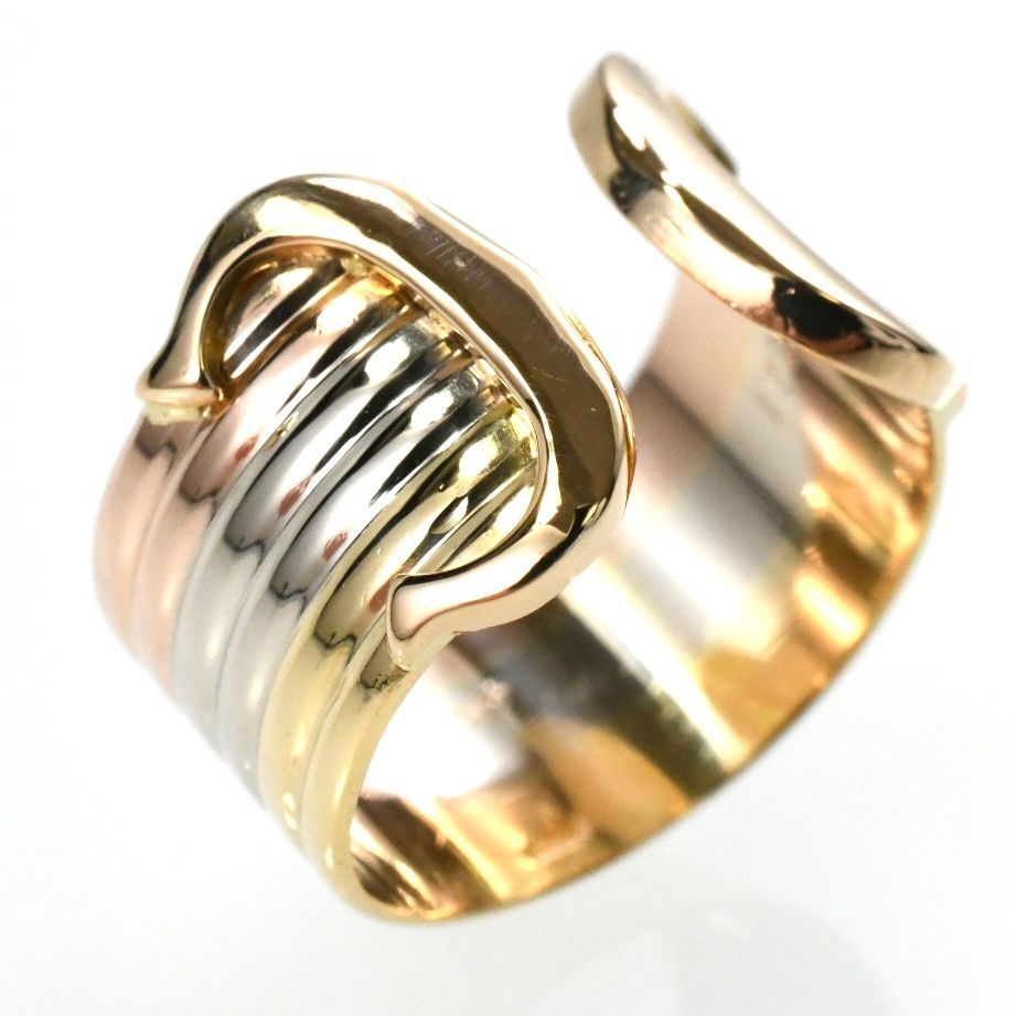 Cartier カルティエ C2リング LM ドゥーブルC K18 スリーカラー