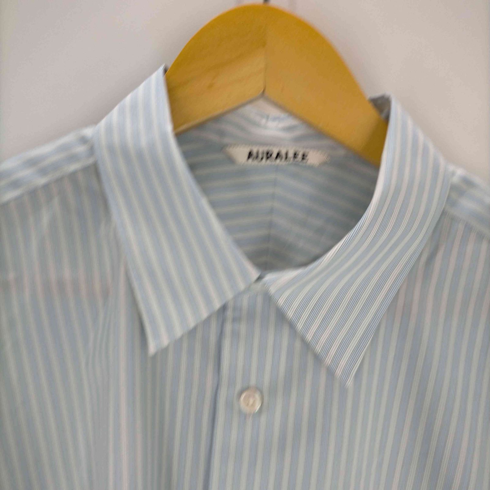 【美品】AULAREE FINX POLYESTER STRIPE SHIRT 2023SS AURALEE オーラリー FINX POLYESTER STRIPE SHIRT