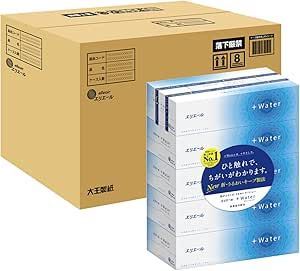 エリエール ティッシュ プラスウォーター Water 180組×50箱 5箱×10パック パルプ ケース販売