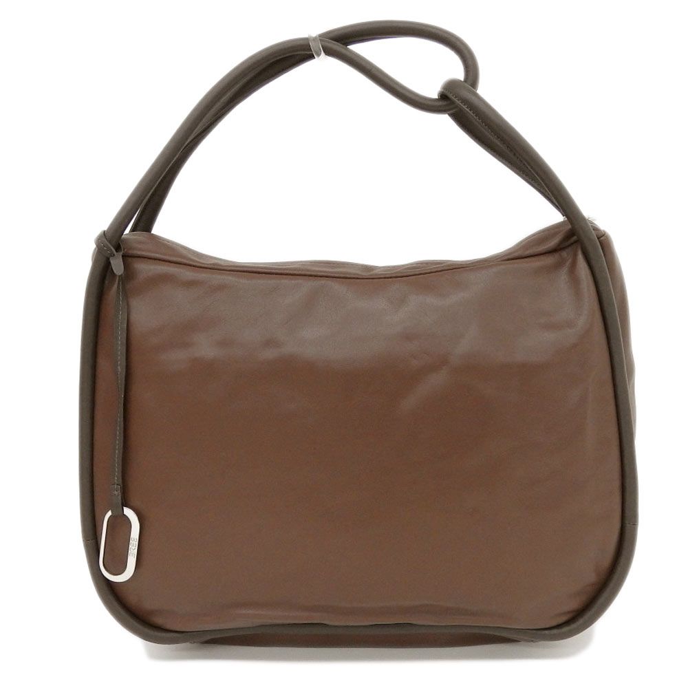 BREE ブリー ツートーン レザー セミショルダー バッグ ブラウン 244597