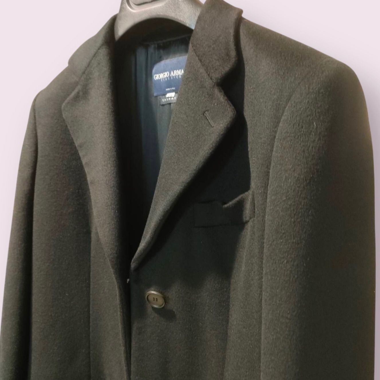 GIORGIO ARMANI ジョルジオアルマーニ ロングチェスターコート黒 