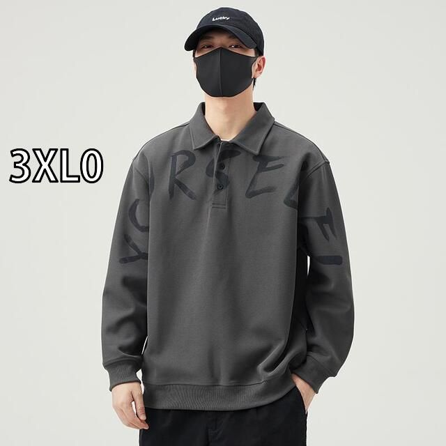 3XL0 秋冬 コーデ メンズ 服 シンプル ファッション オシャレ 大人 かっこいい 大きいサイズ ストリート 紳士服 スウェットシャツ ゆったり カジュアル プリント プルオーバー 長袖 トップス ジャケット アウター