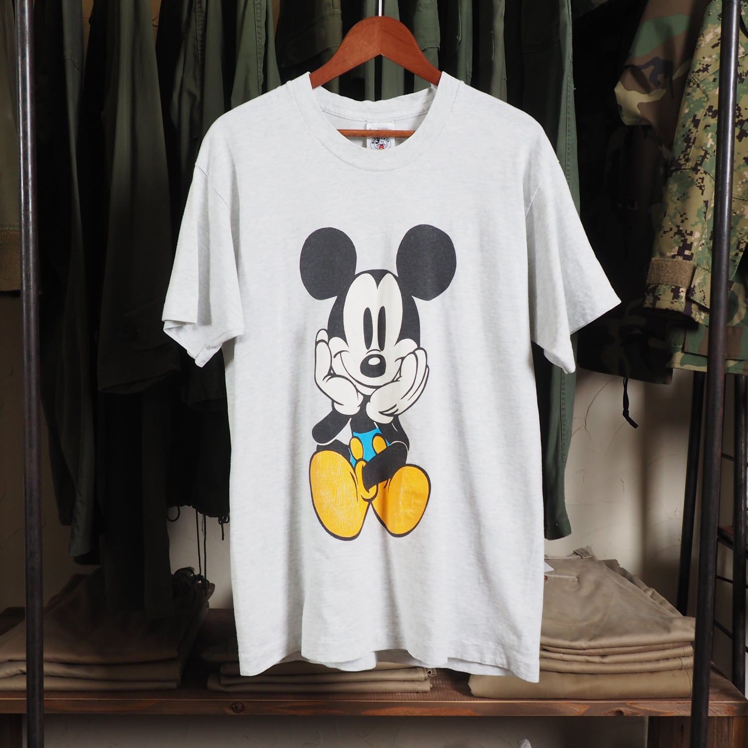 【希少】90s ディズニー ヴィンテージ Tシャツ USA製 ミッキー 白 ベルバシーン ディズニー ヴィンテージ Tシャツ ホワイト 白 希少