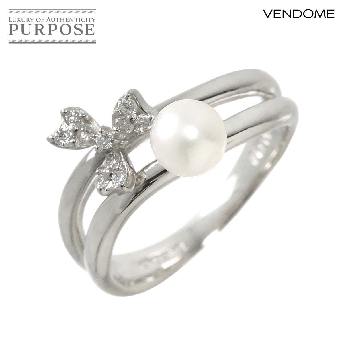 ヴァンドーム青山 Vendome Aoyama プラチナリング アコヤ真珠ダイヤ