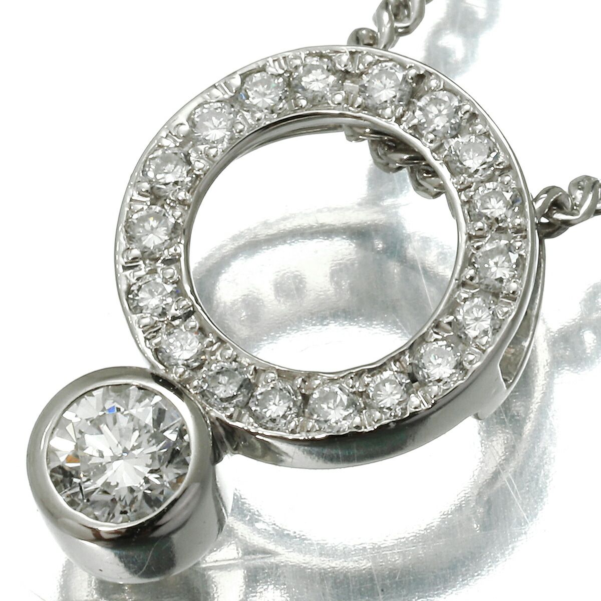 ベリテ サークルモチーフペンダントネックレス ダイヤモンド 0.3ct  