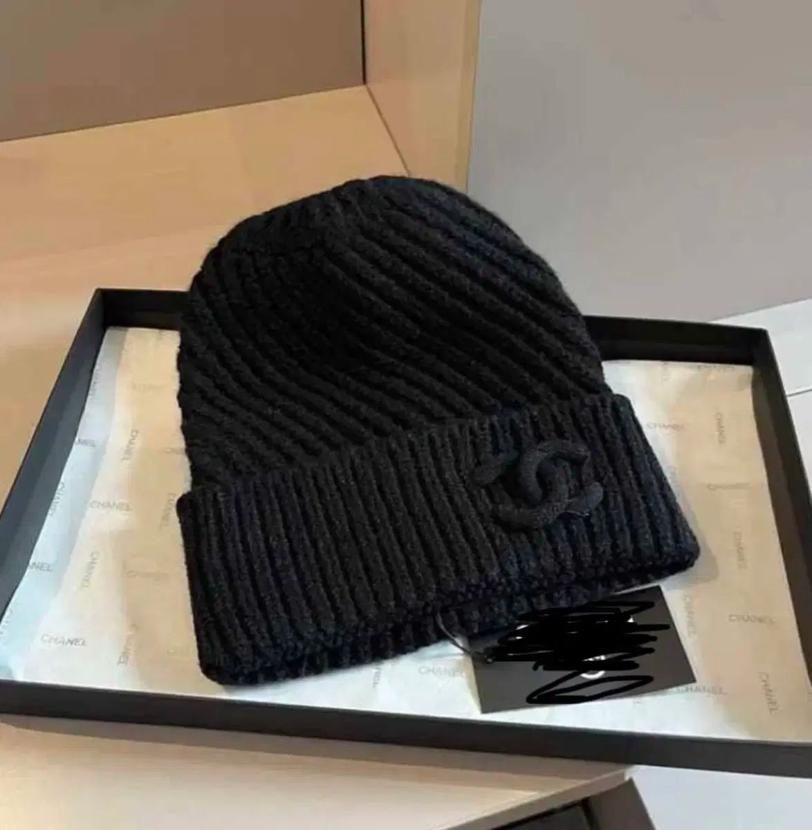24fw CHANEL シャネル カシミヤ cc ロゴ ビーニー 黒 AAA145