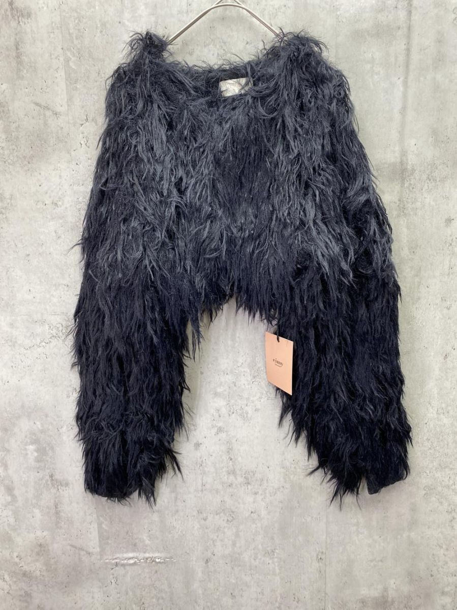 EIMY ISTOIRE エイミーイストワール 1124611207-0 ファーニットカーデ sizeF|黒 ◆ ◎レディース
