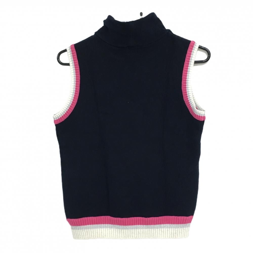 アルチビオ ハイネックベスト ネイビー×ピンク×白 ラメプリント