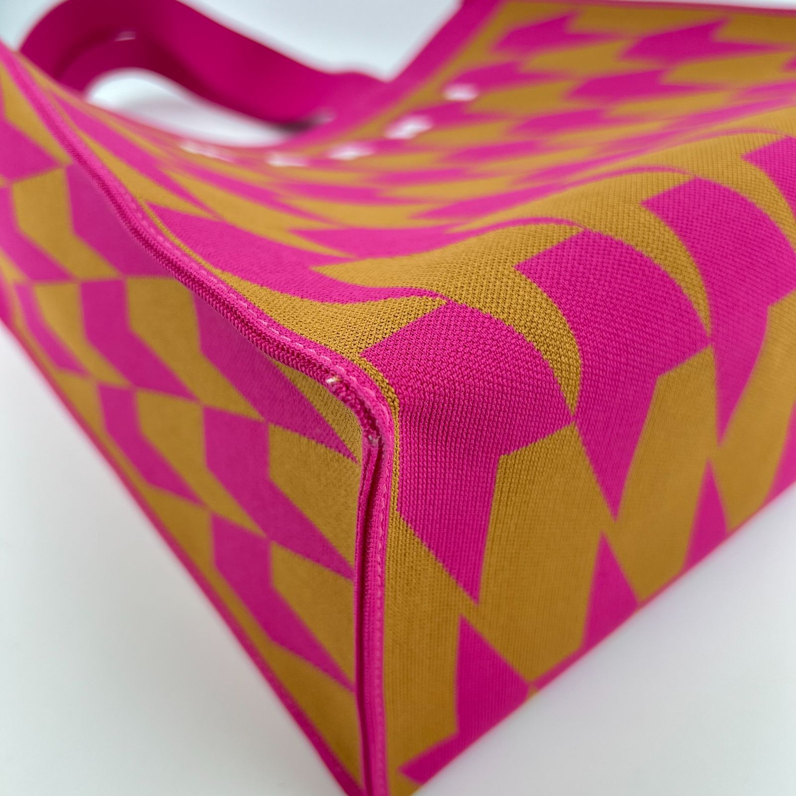 MARNI マルニ 千鳥格子 ハンドバッグ キャンバス ピンク ブラウン  