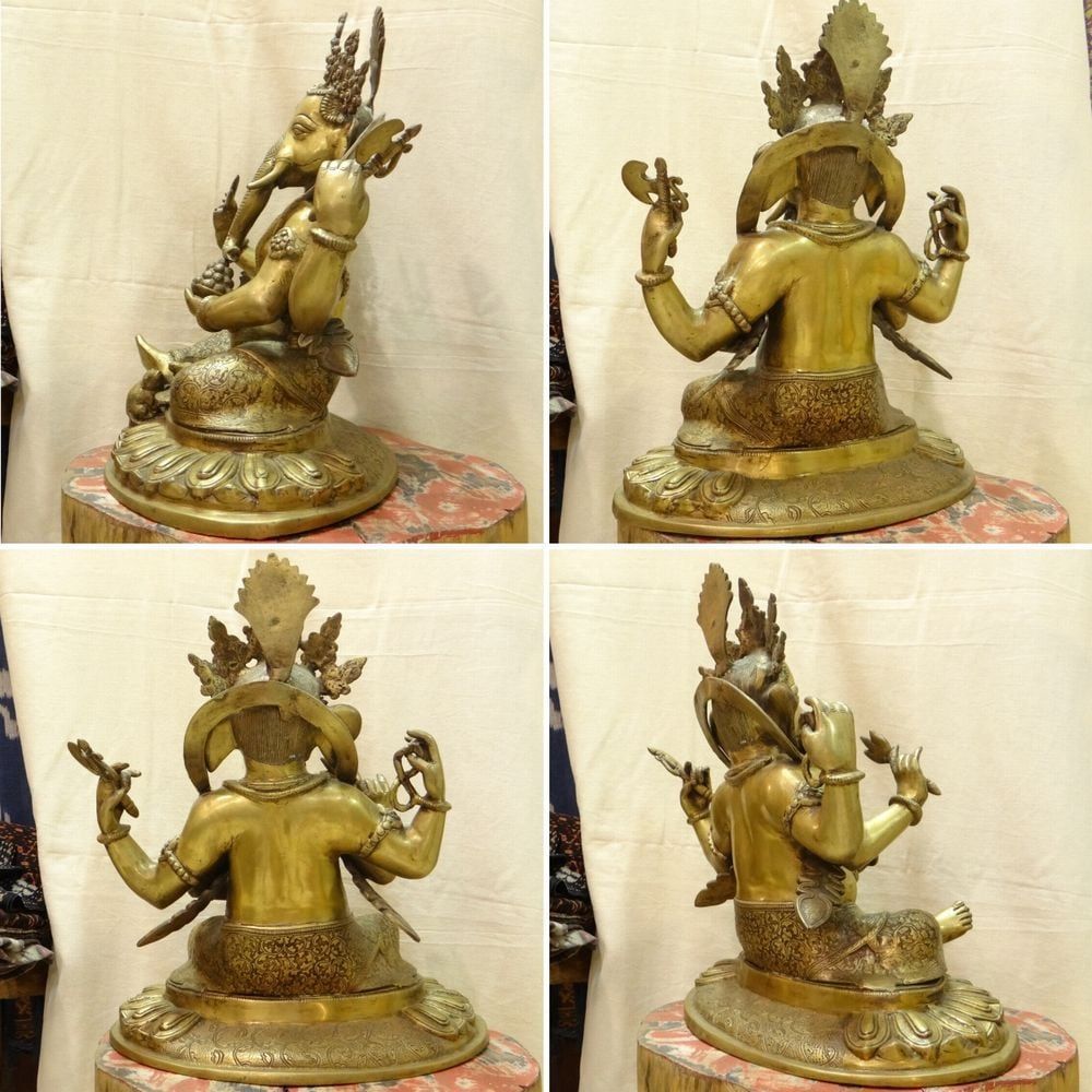 ガネーシャ 古銅 商売繁盛アジアン雑貨 ネパール古銅仏像 古美術