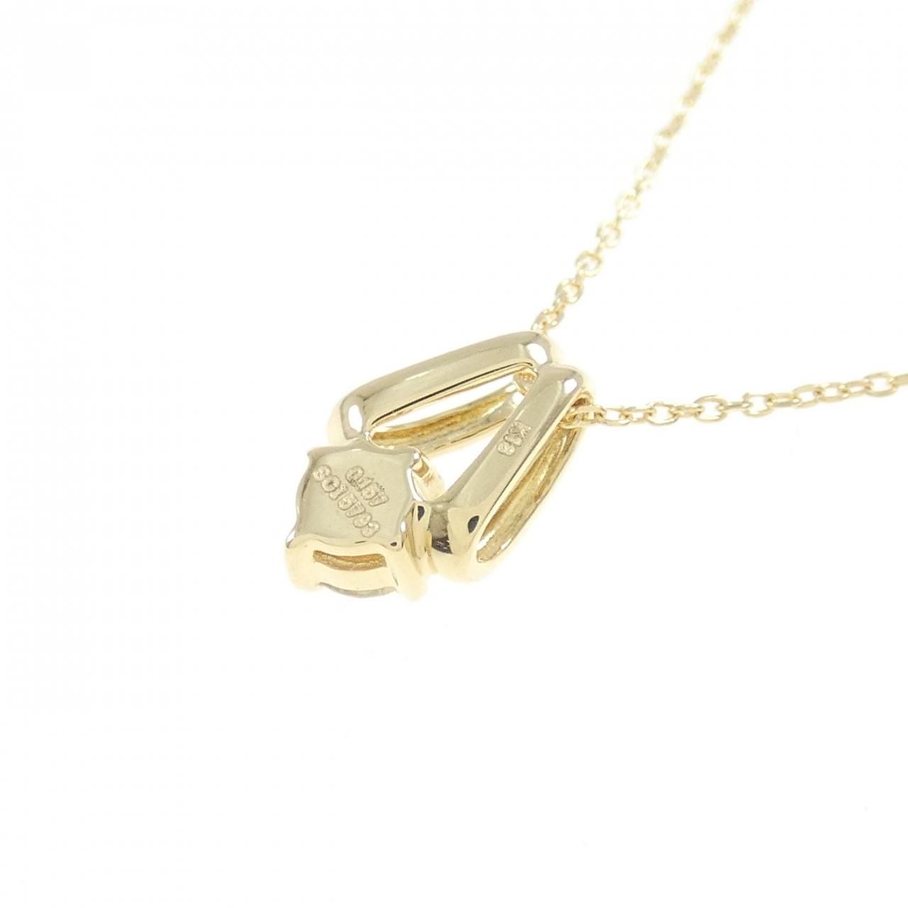 K18YG ソリティア ダイヤモンド ネックレス 0.157CT - メルカリ 