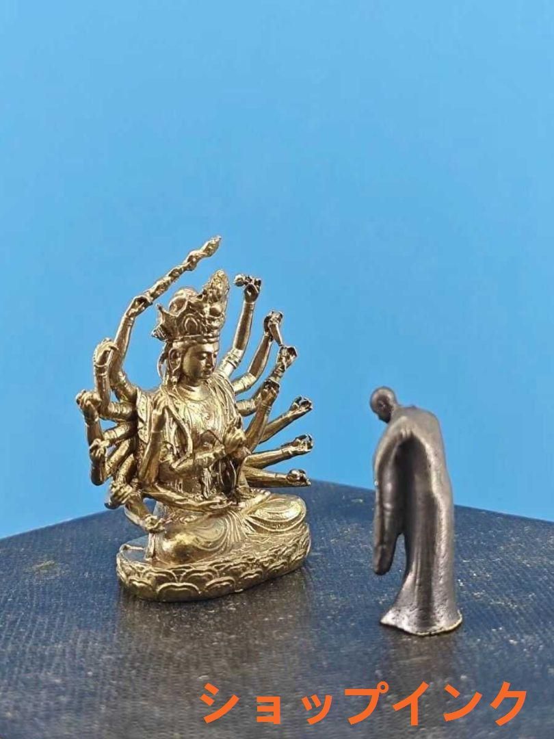 銅 細工 仏教美術 玄奘参詣準提菩薩仏像 禅意茶道 置物 装飾品