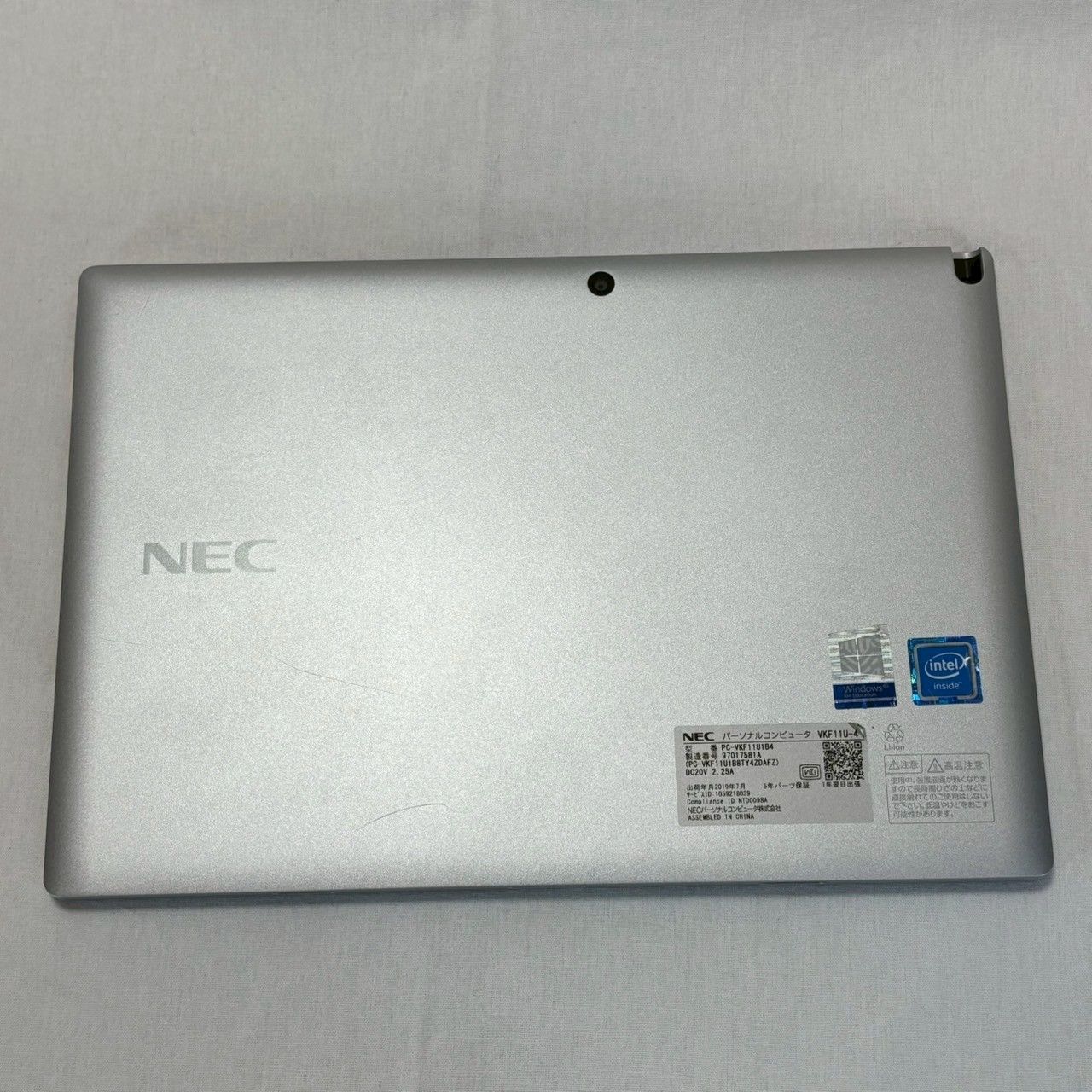 動作品 NEC|VKF11UB4|タブレットPC|本体|ACアダプタ|初期化済み|Windows搭載No.537