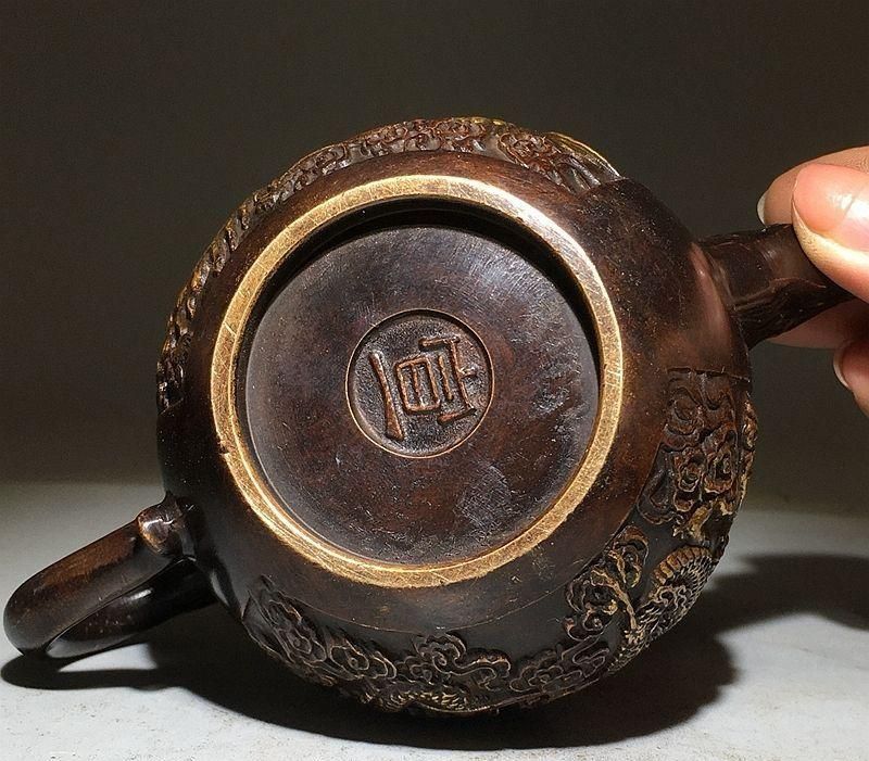 銅製 銅壺 龍鳳茶壺 徳利 手提げ壺茶道具 装飾品 工芸品 置物 十二支龍頭茶壺 龍鳳壺 銅壺徳利 茶道具 煎茶器 装飾品 工芸品