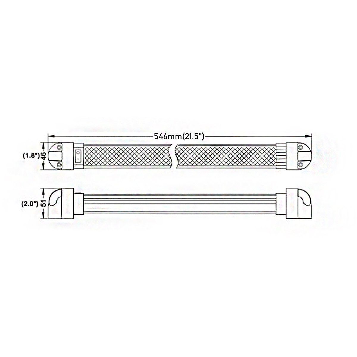 人気商品】LEDルームライト 車内・室内照明 貨物灯 6000K白光 55CM 12W