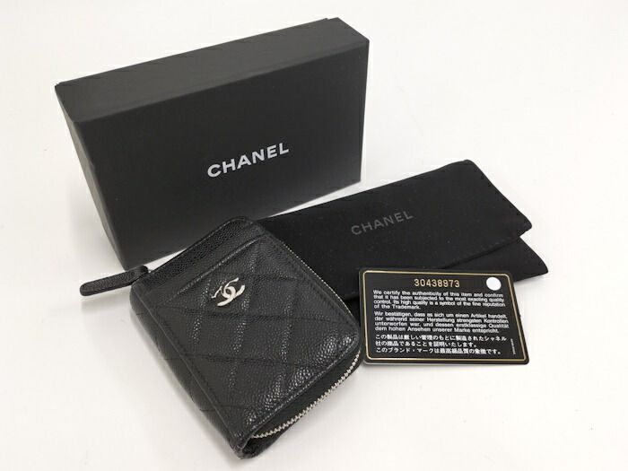 CHANEL コインケース レザー ブラック AP1650