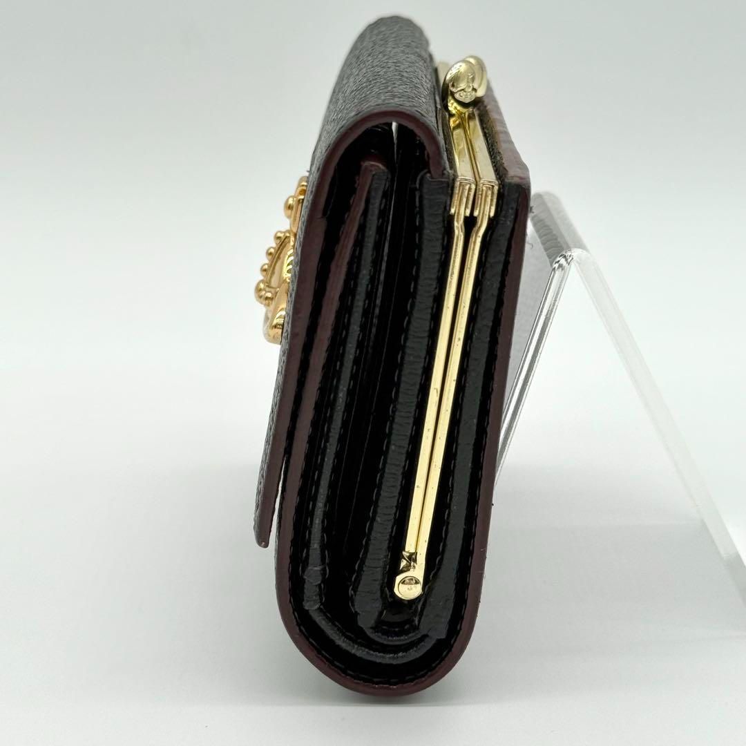 【美品】Vivienne EXECUTIVE 三つ折り財布 がま口 財布 黒色 美品】Vivienne EXECUTIVE 三つ折り財布 がま口 財布 黒色