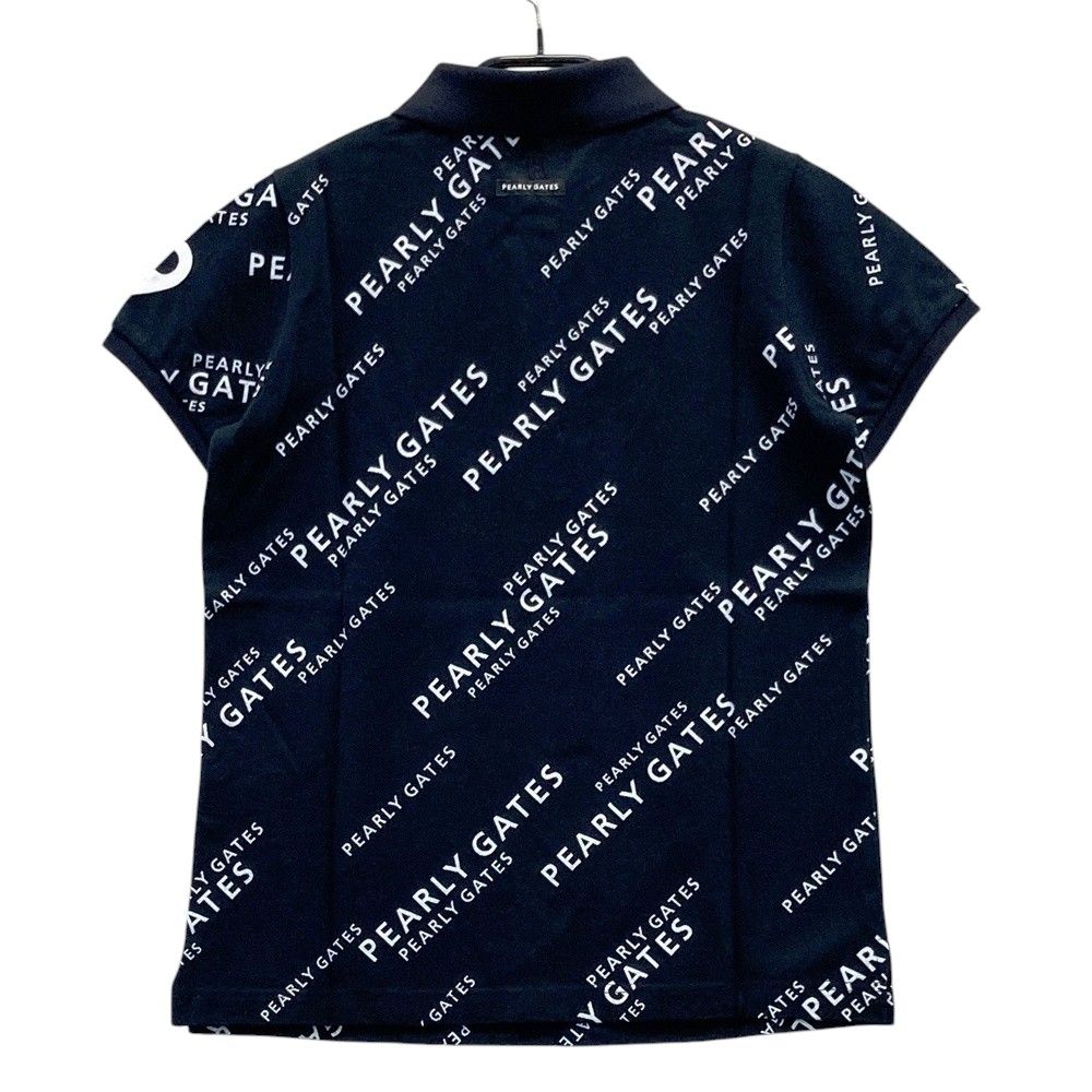 サイズ 0 PEARLY GATES パーリーゲイツ 055-2160216 半袖ポロシャツ ロゴ 総柄 ネイビー系 240101523524 ゴルフウェア レディース ストスト