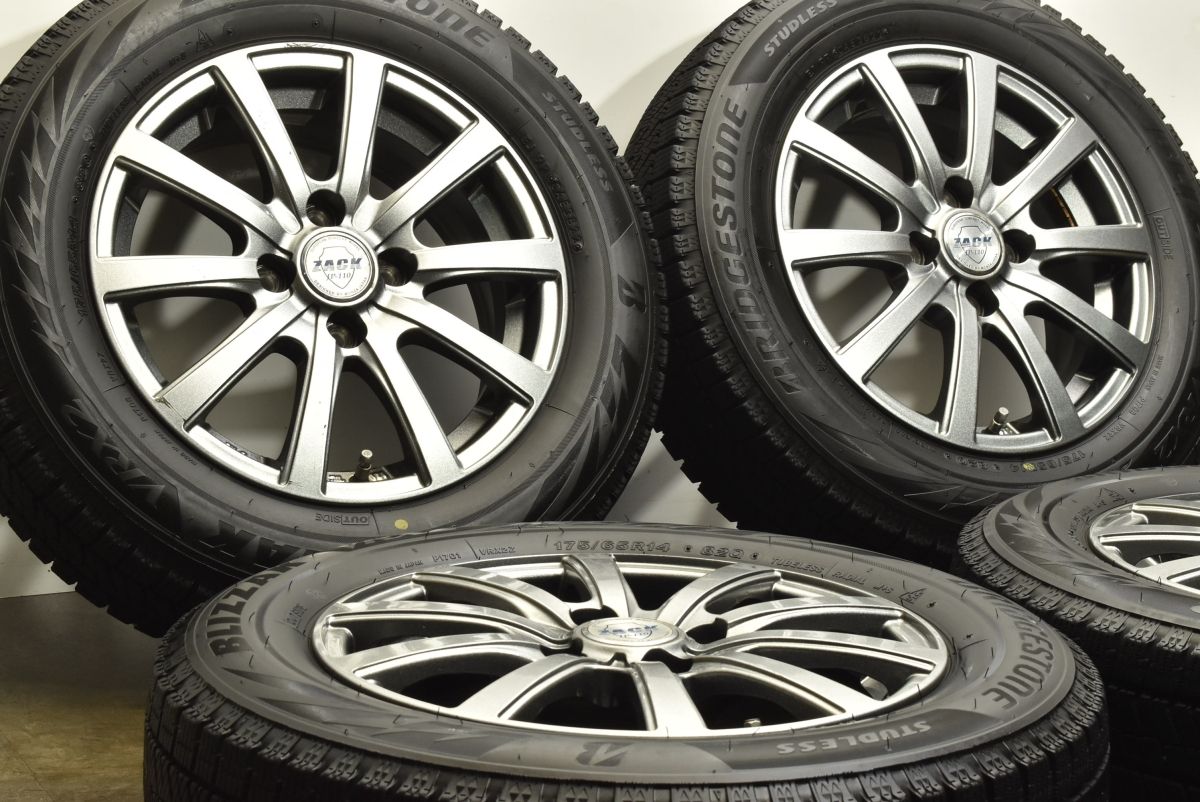 バリ溝 ZACK JP-110 14in 5.5J 40 PCD100 ブリヂストン ブリザック VRX2 175 65R14 パッソ ヴィッツ フィット ノート デミオ